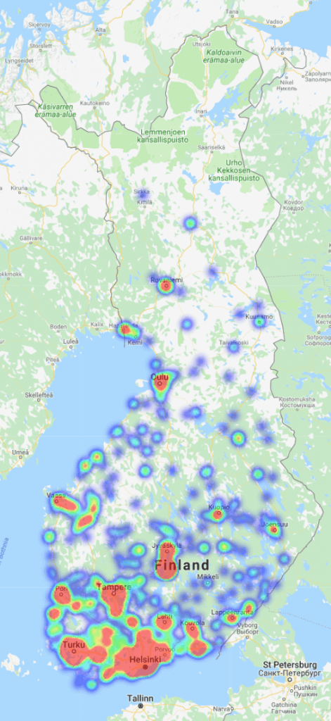 Suomen painumakartta